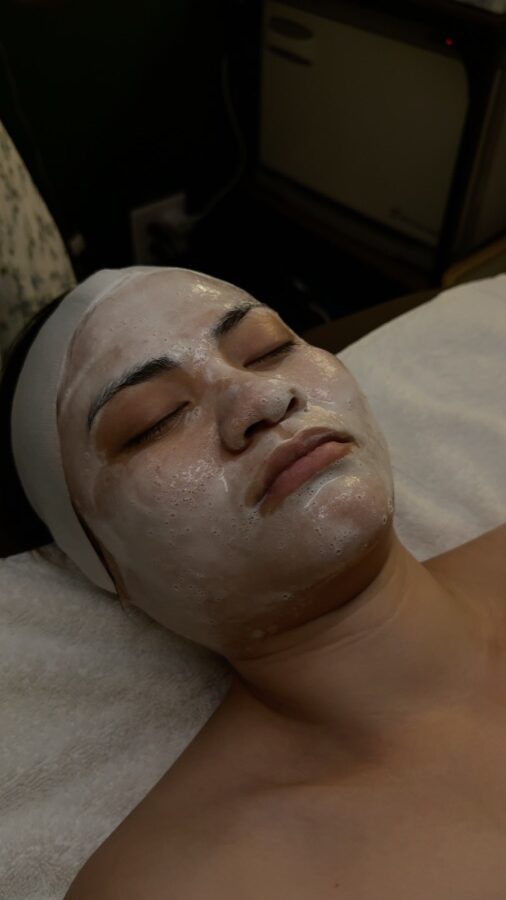 A facial treatment at the studio